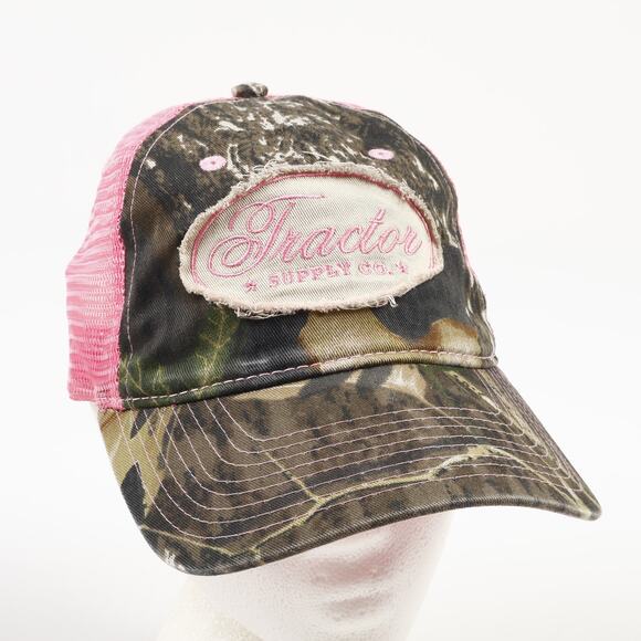Tractor Supply TSC Logo Patch Pink Camo Womens H&L Mesh Trucker Hat - Picture 1 of 8